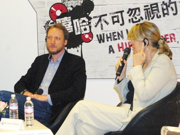 德國漢堡嘻哈學院負責人來台,分享以學校教育模式推廣嘻哈文化的成果,並期許台灣嘻哈音樂能與其他表演藝術結合。(photo by李昀澔/台灣醒報)