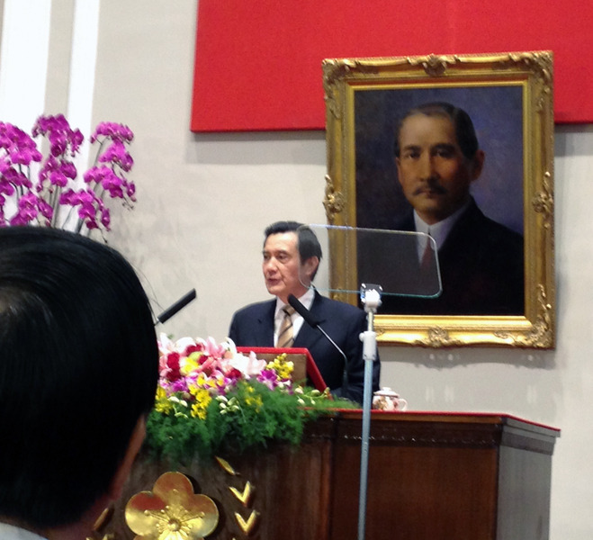 總統馬英九於23日上午召開記者會,回答服貿協議問題。(photo by 章文╱台灣醒報)