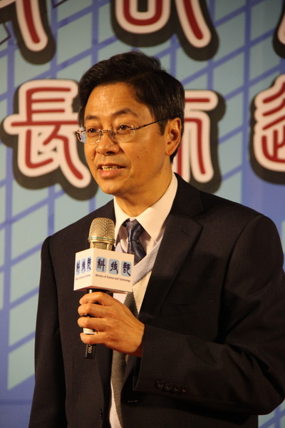 科技部長張善政27日在行政院會中,說明科技部願景及政策方針。圖為3月3日張善政在科技部揭牌典禮上所攝。(photo by 本報資料照片)