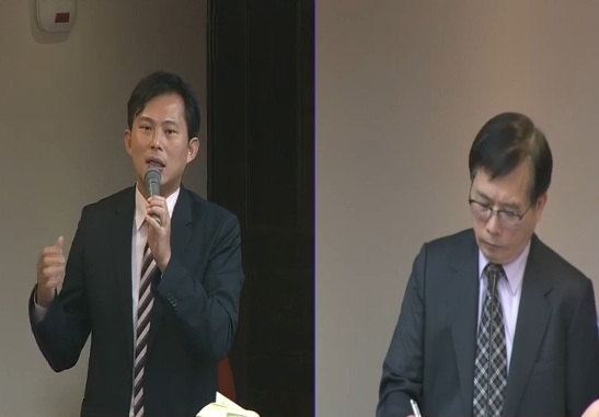 時代力量立委黃國昌17日提出勞基法修正動議,建議勞動部併案考慮「一例一假」折衷版本。(photo by 立法院直播截圖)