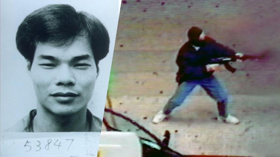 香港悍匪葉繼歡因癌症在獄中離世,過去一直流傳他曾手持AK47步槍行劫金行,但他多次否認自己是片段中人。(photo by網上圖片)