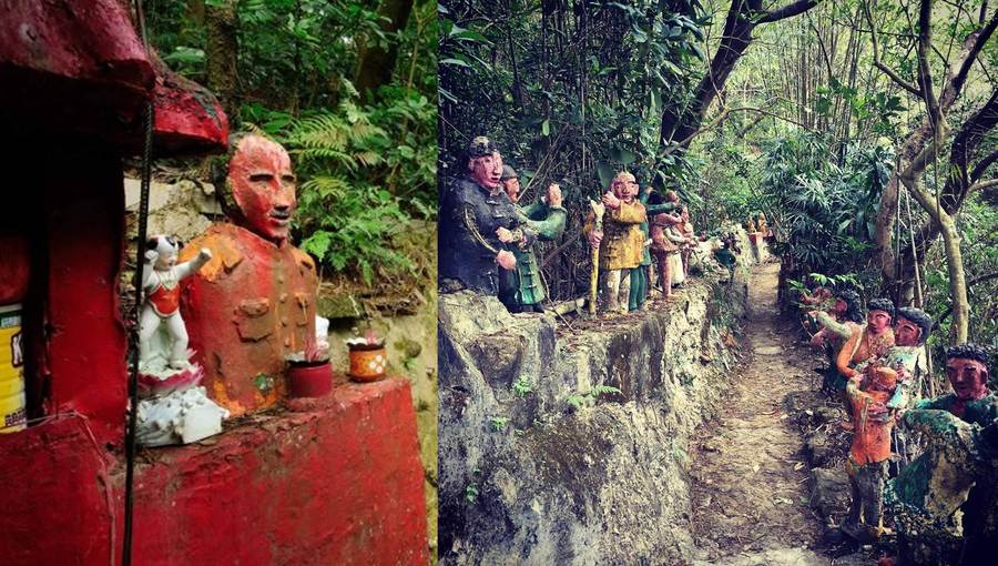 數十個屹立在香港山頭數年的雕像,當中包括孫中山、蔣介石及國民黨軍隊,是香港衛奕信徑第三段的地標之一,但近期已被港府部門全數拆走一個不留。(photo by 網上圖片)