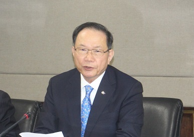 台塑董事長林建男表示,遇到農曆春節長假,台塑2月營收衰退26.3%。(photo by 譚有勝/台灣醒報)