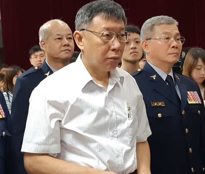 台北市長柯文哲12日表示,颱風來臨時,幅員廣大的地區可以分區放假。(photo by藍苡瑄/台灣醒報)
