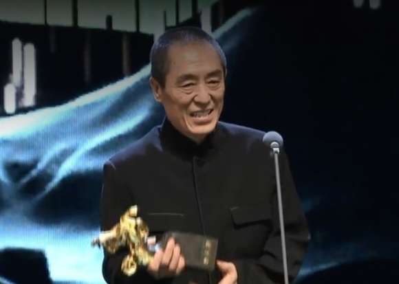 導演張藝謀的《影》片勇奪4奬成為本屆金馬獎最大贏家。(頒獎典禮影片截圖)