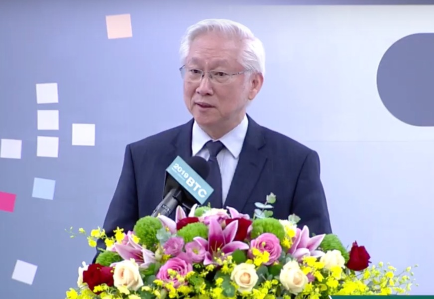 行政院政委吳政忠於3日主持BTC的議題1「全球趨勢,願景未來」,以STEEP掃描全球宏觀趨勢,作為引言。(photo by網路截圖)