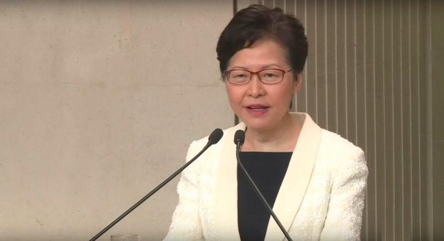 香港特首林鄭月娥(圖)回應記者提問,表示沒有考慮過提出辭職。(Photo by 網路截圖)