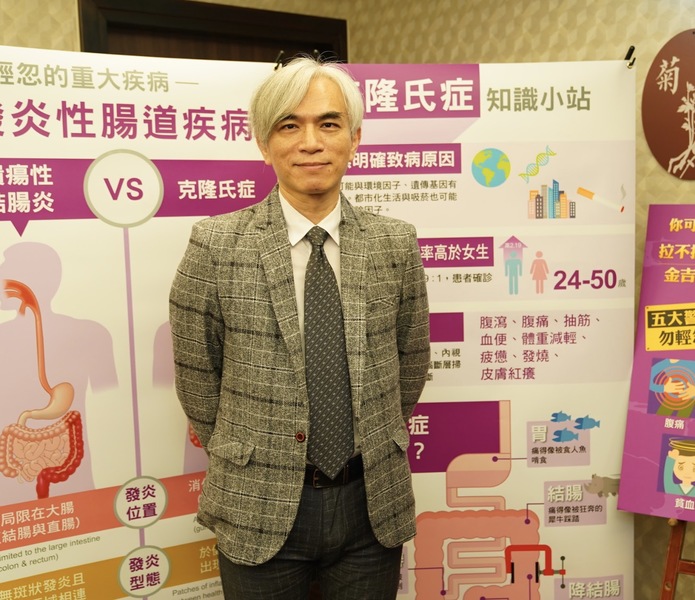 蘇銘堯表示,發炎性腸道疾病的5大症狀為,莫名的腹痛、慢性腹瀉、血便、貧血和發燒。(photo by異象醫藥公關)