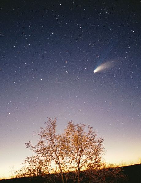 小行星撞擊或行經地球時,微生物也被帶往太空。(photo by Wikipedia)
