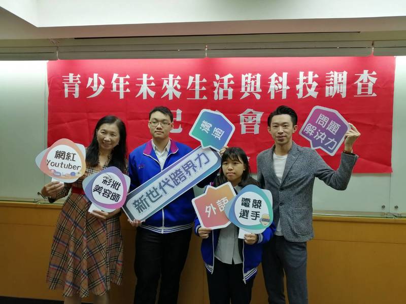 金車文教基金會對11至18歲的青少年進行問卷調查,發現新興行業成為年輕人的首選。(Photo by 林祐任/台灣醒報)