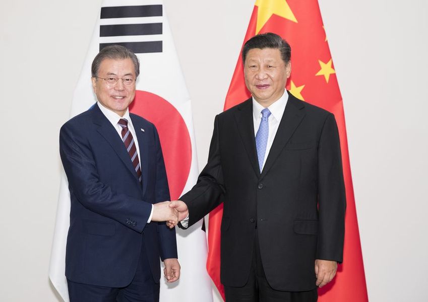南韓與中國近期外交關係升溫,雙方更決議儘速安排兩方領導人見面會談。(photo by Twitter)
