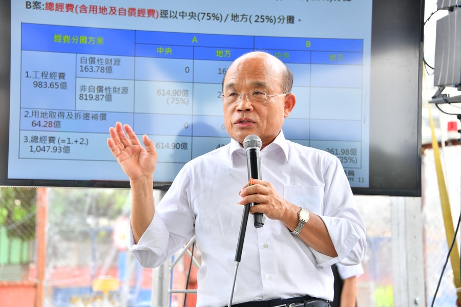 蘇貞昌7日受訪時表示,台灣人習慣吃台灣豬,即使美豬進口也會做好標示。(行政院提供)