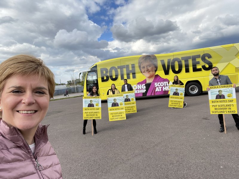 蘇格蘭大選結果出爐,支持蘇格蘭獨立的政黨大獲全勝。(Photo from @NicolaSturgeon on Twitter)