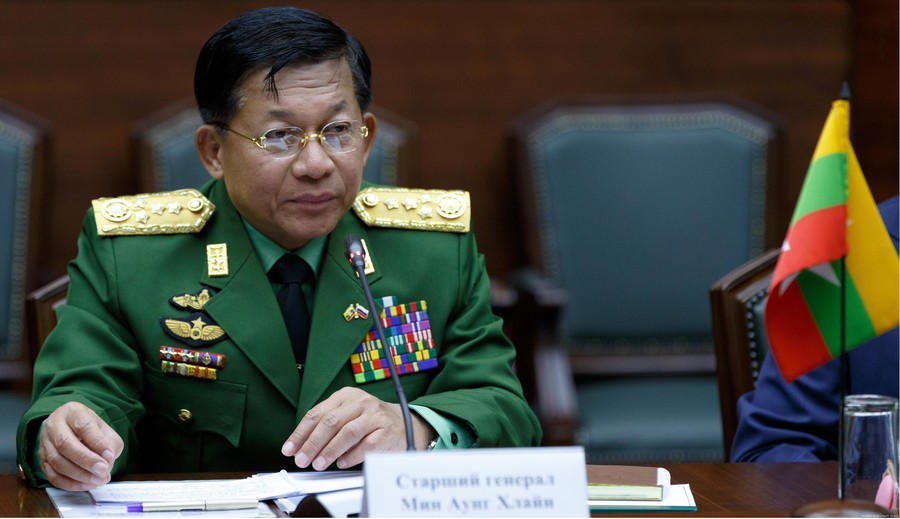 緬甸軍政府司令敏昂萊宣布延長緊急狀態到2023年8月並自命為看守政府總理。(photo by Wikimedia)