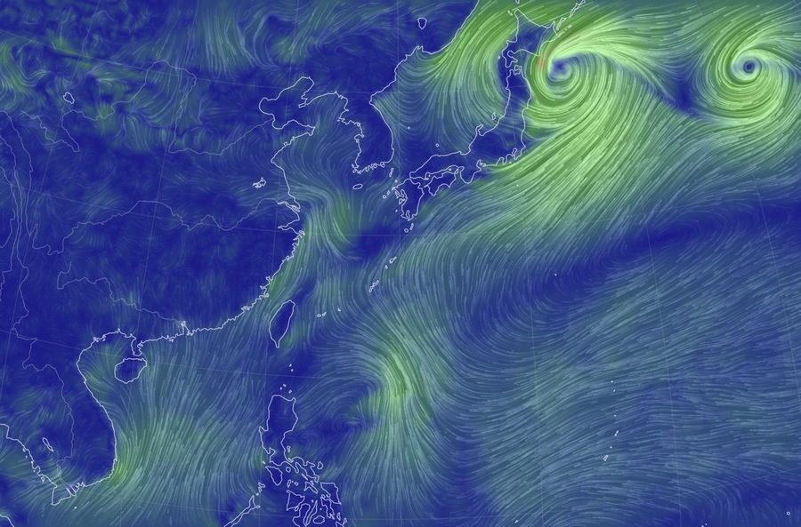 台灣受到高壓邊緣影響,將持續出現午後雷雨。(Earth 截圖)