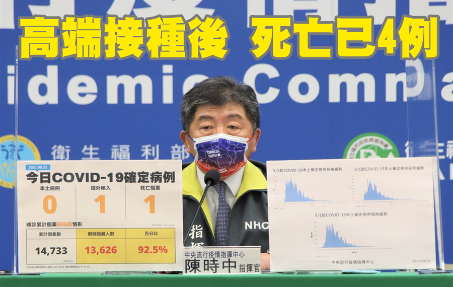 台灣本土案例時隔百日再加零。圖爲指揮中心指揮官陳時中。(指揮中心提供)