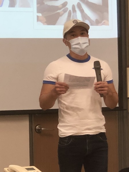 MITRA成功戒毒者C先生,現身衛福部記者會分享戒毒經歷。(Photo by林若嵐/台灣醒報)