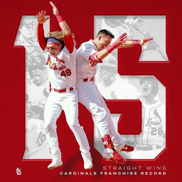 MLB紅雀永不放棄的精神堪稱是球隊信仰,本役與小熊殺到最後關頭還是收下勝利,打破隊史最長的15連勝,也從無緣季後賽一路殺到門票幾乎到手。(photo from ST. Louis Cardinals Officials Facebook)