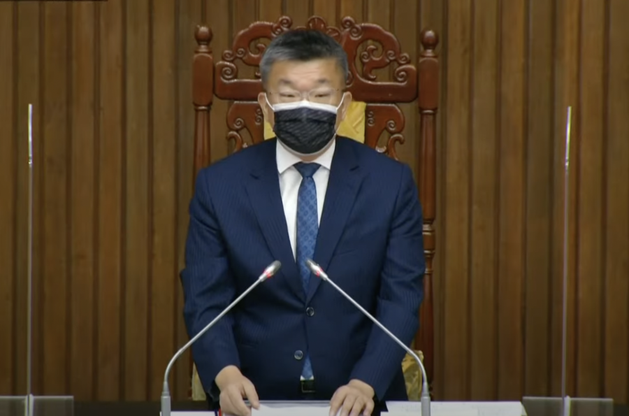 立法院副院長蔡其昌宣讀朝野協商結論。(立院直播截圖)