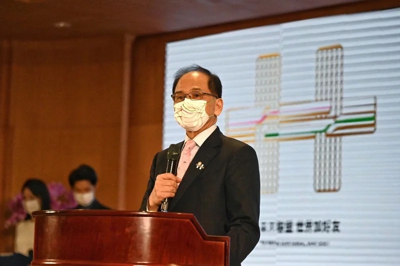 立法院院長游錫堃強調,未來要與各民主國家結成好友。(內政部提供)